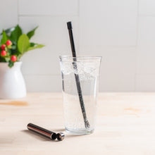 Load image into Gallery viewer, Reusable Drinking Straw gun-metal gray
