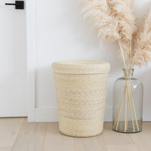Load image into Gallery viewer, Hanwoven Palm Fiber Hamper natural
