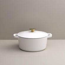 Load image into Gallery viewer, Kana Lifestyle Mini Dutch Oven - White with Gold Knob
